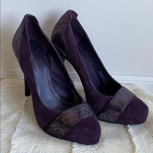 BCBG Purple Suede Platform Pumps